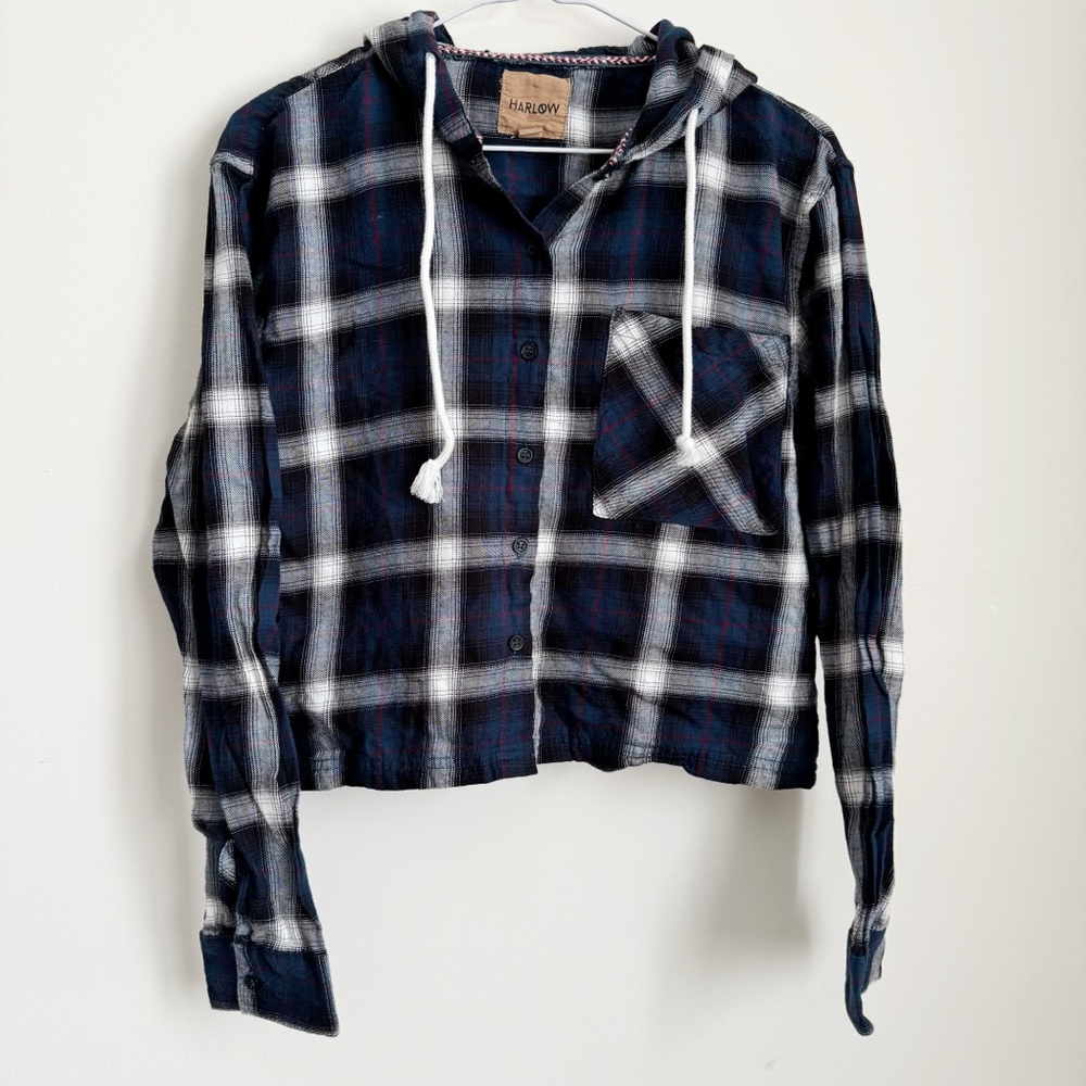 HARLOW | Hooded Plaid Button Up